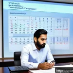 Home 19 배당 성장 투자에 대해 알아야 할 법적 측면 - A professional Pakistani investor sitting at a modern desk in a well-lit office, reviewing detailed ...