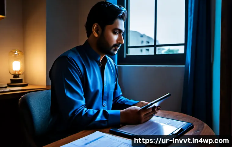 배당 성장 투자에서의 심리적 요소 - Photorealistic scene of a thoughtful Pakistani investor in modest shalwar kameez sitting beside a ra...