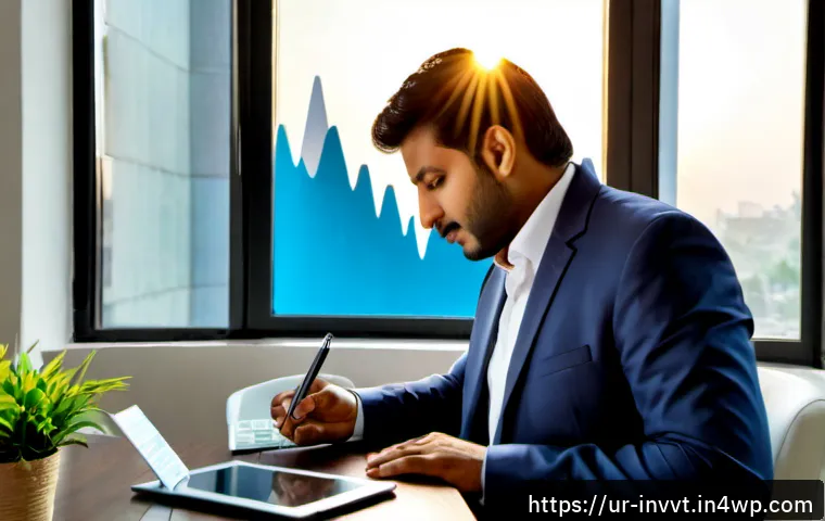 배당 성장 투자와 기술 혁신의 관계 - Photorealistic scene of a Pakistani investor in modest business attire reviewing a clean tablet with...